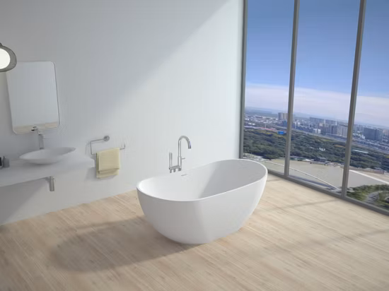 Colorful Freestanding Bathtub Solid Surface Transparent Red Bathtub