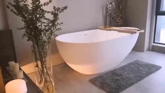Fabrik produziert modische freistehende SPA-Badewanne aus Acryl mit fester Oberfläche