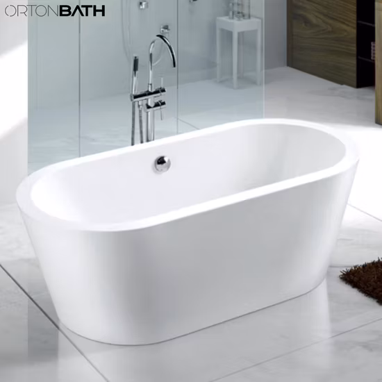 Ortonbath Erwachsene, freistehende Hot Swim SPA-Badewanne, freistehende Badewanne aus Kunststoff, freistehende Sanitärkeramik aus Fiberglas und Acryl