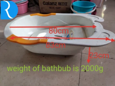 Kunststoff-Spritzguss-Badewanne für Babys (mit Liegeplatte und Einsatz)